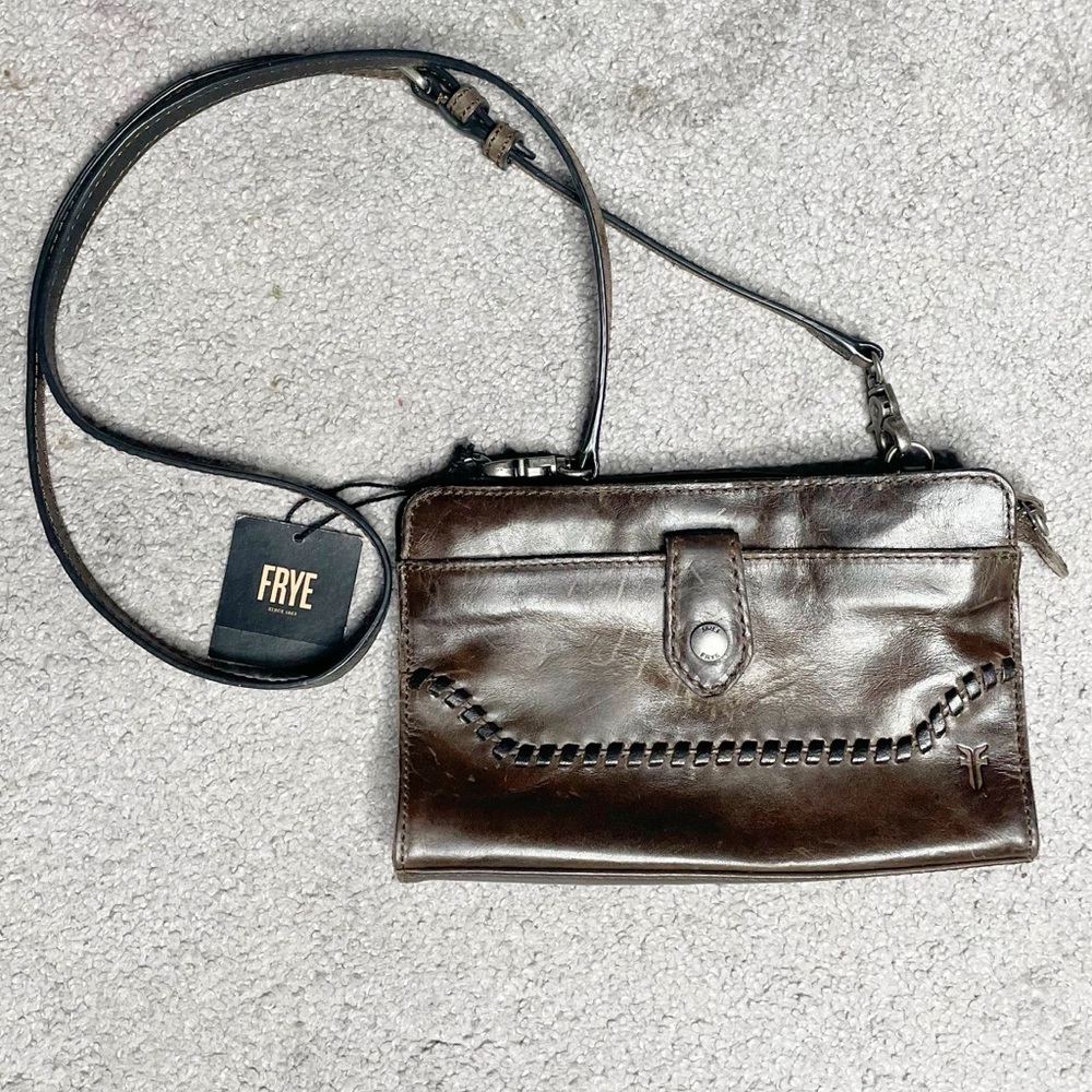 Frye Melissa Whipstich Crossbody CL Brown Weathered New Boho Western